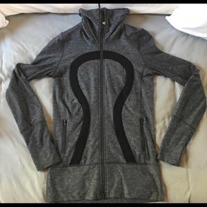 Grey black LuluLemon jacket, like new. Size 4